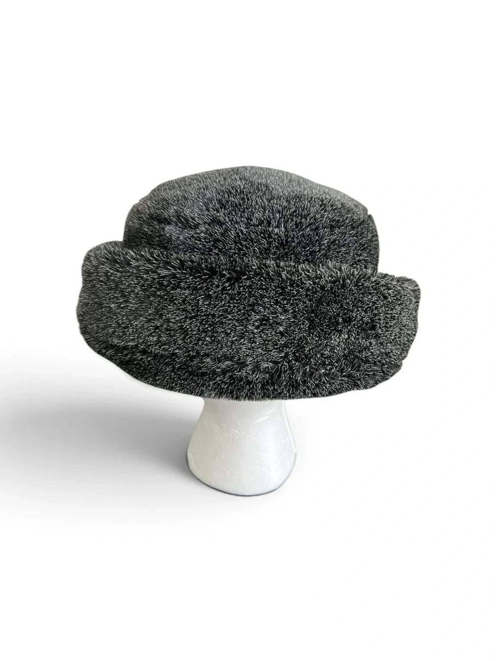 Vintage Ben Berger Luxury Collection Black Faux Fur Bucket Hat